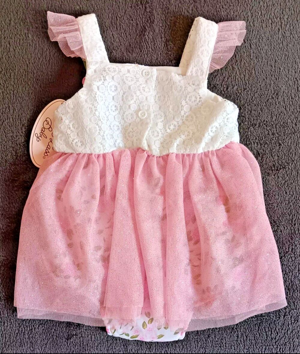Dress 18 months New Girls Little Lass baby floral print Romper Tutu outfit - Picture 3 of 5